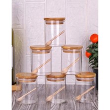 Feyza Design 6’lı Bambu Kapaklı Cam Baharatlık Seti, 250 Ml, Şık ve Kullanışlı Ürün
