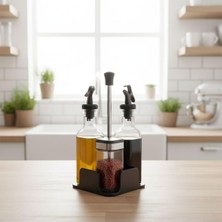 Feyza Design Dörtlü Baharatlık ve Yağlık Seti, Tuzluk, Karabiberlik, Zeytinyağlık, Sirkelik