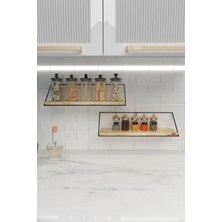 Feyza Design Doğal Masif Ahşap Duvar Dekoratif Baharatlık Standı, Şık ve Işlevsel Tasarım