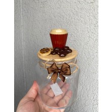 Feyza Design Kiremit Kahverengi Seramik Vernikli 500ML Kavanoz, Şık ve Sağlam Tasarım