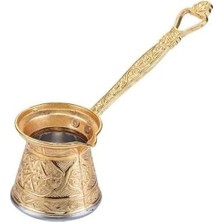 1 Zamak Döküm Kahve Cezvesi 1-2 Kişilik Altın Rengi