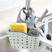 Lavabo Süngeri Tutucu, Mutfak Ayarlanabilir Düzenleyici Lavabo Rafı Tahliye Sepeti Asma Süzgeç Düzenleyici, Yeşil