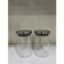 Feyza Design Şeffaf Cam Kavanoz Seti, Vakum Kapaklı, 800ML, 2'li Paket