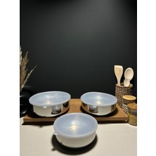 Feyza Design 6 Parça Paslanmaz Çelik Saklama Kabı Seti, 16-20 Cm, Dayanıklı ve Şık