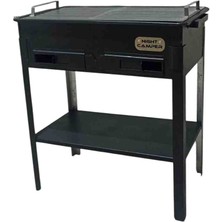 Night Camper Mangal Havalandırma Ayarlı Katlanır Ayaklı Mangal ( Köfteci Izgarali Mangal) Büyük Boy