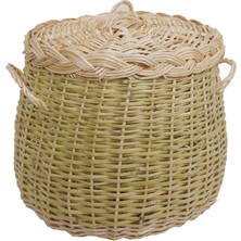 Feyza Design Doğal Hasır Sepet, Patates ve Soğanlar Için Şık ve Dayanıklı Kapaklı