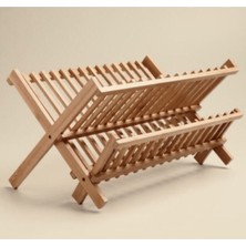 Feyza Design Iki Katlı Ahşap Katlanabilir Tabaklık, Şık ve Işlevsel Tasarım