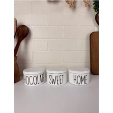 Feyza Design Beyaz 3'lü Vakumlu Porselen Kavanoz Seti, Şık ve Kullanışlı Depolama