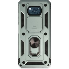Royal Case Pocophone X3 Kılıf Tam Koruma Sağlayan Kamera Sürgülü Sert Silikon Kapak Ryc/pars Yüzüklü