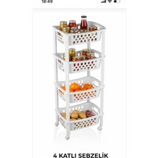 Feyza Design Dört Katlı Beyaz Plastik Kare Sebzelik, Pratik ve Şık Saklama Çözümü