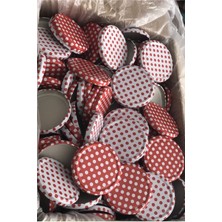 Feyza Design Metal Puantiyeli Kavanoz Kapakları 100 Adet, Güçlü ve Şık Tasarım