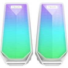Mikado MD-188 Usb Kablo 10WATT Rgb Aydınlatmalı Bluetooth Speaker Hoparlör Beyaz