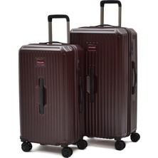 Elatae Francesco Ferellino Pro Abs 2'li Valiz Seti Büyük Boy - Orta Boy 2'li Set Bordo V010706