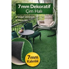 Zemin Burada 7 mm Dekoratif Suni Çim Halı 120 x 200 cm | UV Dayanımlı | Balkon Bahçe İç & Dış Mekân