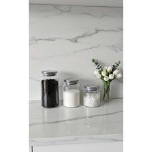 Feyza Design Vakumlu Metal Kapaklı Cam Kavanoz Seti 3 Boy, Şeffaf ve Dayanıklı Tasarım