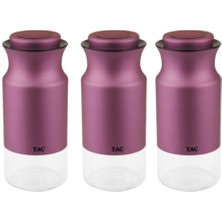 Feyza Design Şık 3'lü Orta Boy Kavanoz Seti, 600ML Baharatlıkler, Modern ve Kullanışlı