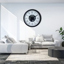 Nacario Mey Ithalat® Roma Signature 60 cm Çarklı Siyah Duvar Saati