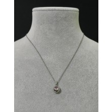 Vulwox Taşlı Pembe Kalp Kolye