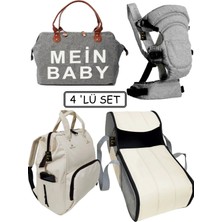 U.S.F Gri Renk Portbebe Ana Kucağı + Bebek Bakım Çantası + Bebek Taşıma Kanguru 3-15 kg Taşıma Kapasitesi