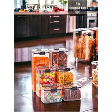 Feyza Design 6'lı Saklama Kabı Seti, Sızdırmaz, Çift Taraflı Kilit Kapaklı, Çok Amaçlı