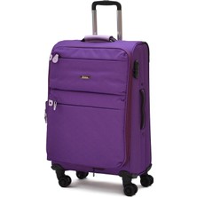 Elatae Çok Gözlü Orta Boy Körüklü Kumaş Valiz – Dayanıklı, 360° 8 Tekerlekli, Geniş Hacim & Çok Bölmeli