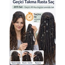 Yk Geçici Saç Rastası Seti – Süslemeli Dreadlock Görünüm – Tak Çıkar Rasta – Bohem Festival Saçı