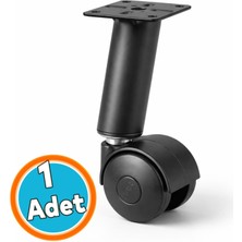 Nzb Metal Gövdeli Plastik Tekerlekli Mobilya Baza Sehpa Ayağı Seyyar Ayak 15 cm (1 Adet) Siyah