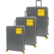 20155-1962 LEGO® Yapım Parçası 2x2 3'lü Valiz Seti - Gri/sarı