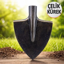 Badem10 Sapsız Toprak Küreği Çelik Dayanıklı Bahçe Küreği Profesyonel Kazma Tarım Inşaat Bahçe Küreği