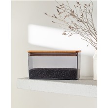 Feyza Design 1200ML Ahşap Kapaklı Saklama Kabı, Sağlıklı ve Şık Mutfak Gereci