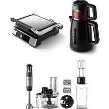 Philips 3'lü Çeyiz Seti (HD6301/90 Tost Makinesi + HD7301/00 Çay Makinesi + HR2695/01 Blender Seti)