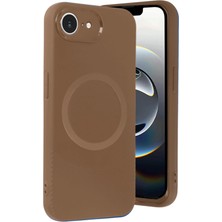 Azrlya Newface iPhone 16E Kılıf Maya Karbon Kapak - Kahverengi