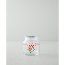 English Home Bright Parade Cam Kavanoz 500 ml Kırmızı - Beyaz