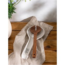 Feyza Design Siyah Baskılı Seramik Kaşıklık 29 Cm, Şık ve Fonksiyonel Mutfak Aksesuarı