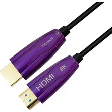 (CPS8K150) 15MT 8k 60HZ HDMI 2.1 - Ethernet 48 Gbps Metal Başlık Aktif Fiber Optıc HDMI Kablo