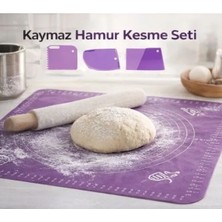 Volaconcept Xxl Silikon Hamur Açma Matı ve 3lü Hamur Kesme Şekil Verme Aparatı