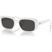 Ray-Ban Kadın Güneş Gözlüğü 0RB4421D 677287 56 Beyaz Çerçeve ve Gri Cam ile Şık Tasarım