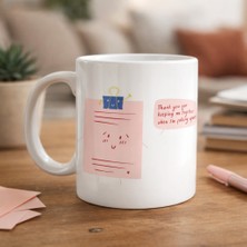 İsmiyle Al Thank You For Keeping Me Together Yazılı Porselen Kupa Model 28 Anlamlı, Sevimli Tasarım Hediye