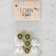 Tbl Dekor Loren Crafts 8 Li Yeşil Nazar Boncuğu Düğme - 691