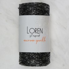 Tbl Dekor Loren Macrame Sparkle Simli Siyah El Örgü Ipi - Rm