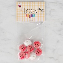 Tbl Dekor Loren Crafts 8 Li Pembe Düğme - 0715