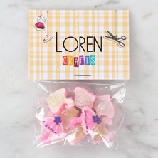 Tbl Dekor Loren Crafts Pembe 8'li Düğme - 3011