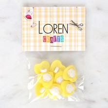 Tbl Dekor Loren Crafts Sarı 8'li Düğme - 3049