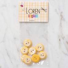 Tbl Dekor Loren Crafts 8 Li Sarı Kedi Düğme - 590