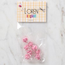 Tbl Dekor Loren Crafts 8 Li Şeffaf Pembe Bebek Arabası Düğme