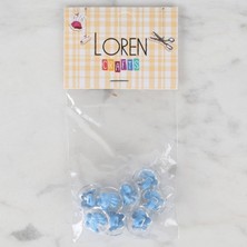 Tbl Dekor Loren Crafts 8 Li Şeffaf Mavi Bebek Arabası Düğme
