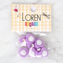 Tbl Dekor Loren Crafts Lila 8'li Düğme - 3052