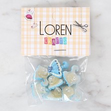 Tbl Dekor Loren Crafts Bebe Mavi 8'li Düğme - 3010