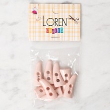 Tbl Dekor Loren Crafts 8 Li Açık Pembe Çoban Düğme - 138