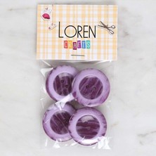 Tbl Dekor Loren Crafts 4'lü Mor Düğme - 1733